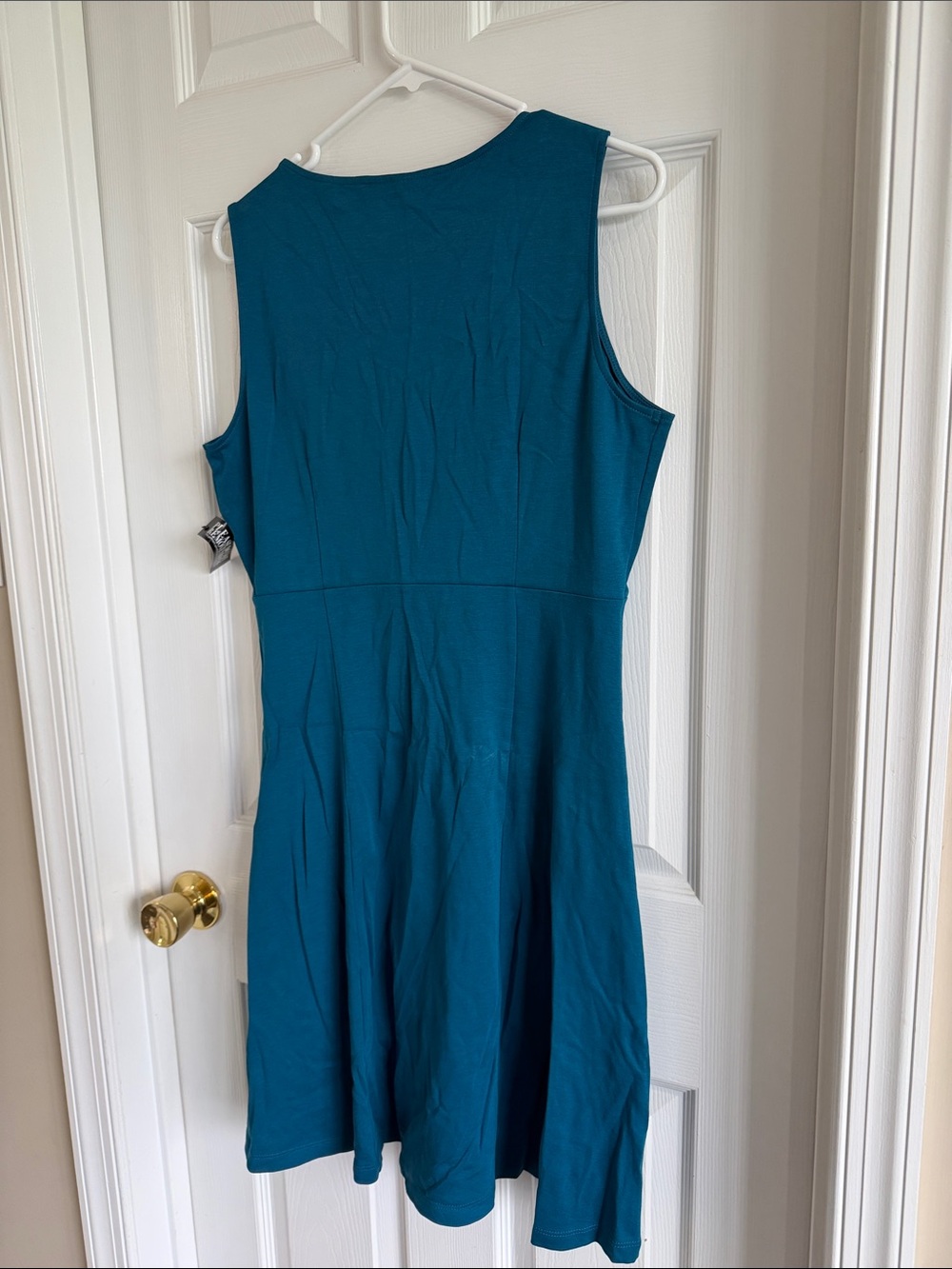 NWT New York & Company Teal V-Neck Sleeveless Wrap-Style Mini Dress - Picture 9 of 10
